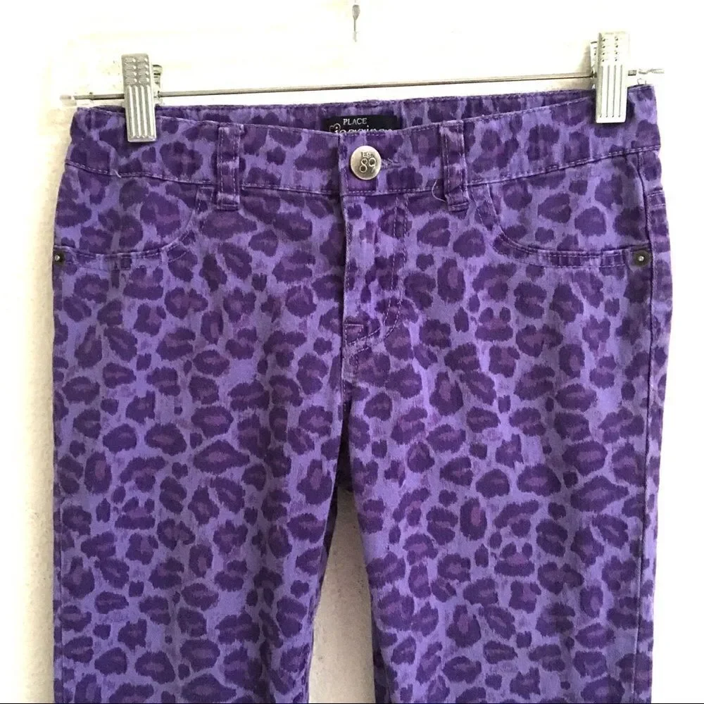 ‎Children’s Place purple leopard print jeans 12